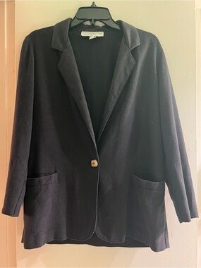 Women's Black Single-Button Relaxed Blazer